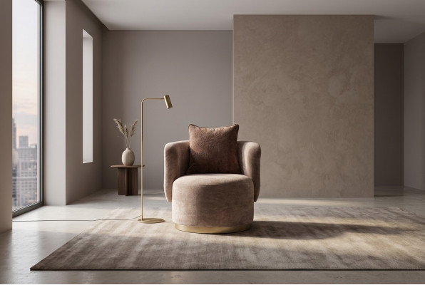 Armchair Recliner Modern Beige Upholstered Fabric Single-Seater Design