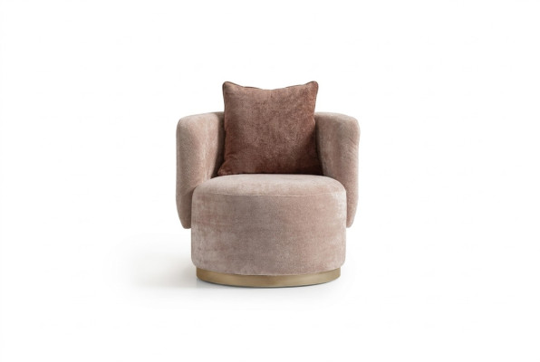 Armchair Recliner Modern Beige Upholstered Fabric Single-Seater Design