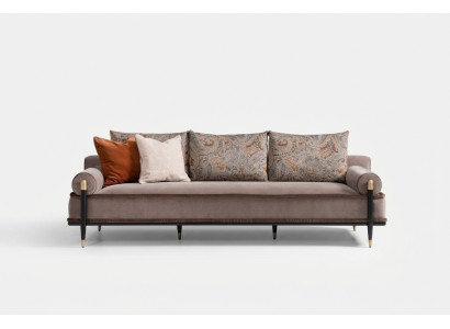 Three-seater Sofa 3-seater Fabric Sofa Gray Luxury Upholstered Sofa Couch Fabric