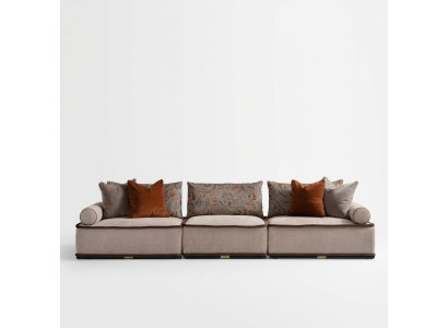 Four-seater sofa, 4-seater couch, fabric sofa, upholstered sofa, modern, grey
