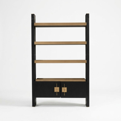 Design cabinet with shelves cabinet wood black gold wooden cabinet