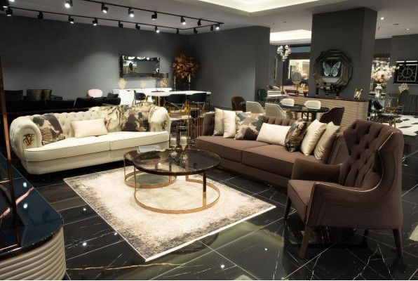 Three-seater sofa set armchair fabric sofa upholstered sofa brown set sofas