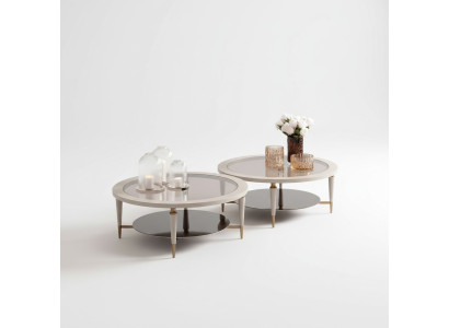 Group Coffee Tables Side Tables Set of 2 Coffee Tables Beige Wood