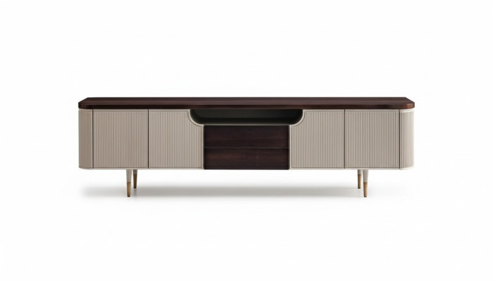 Sideboard TV Stand RTV Lowboard Wood Beige Modern Table Living Room