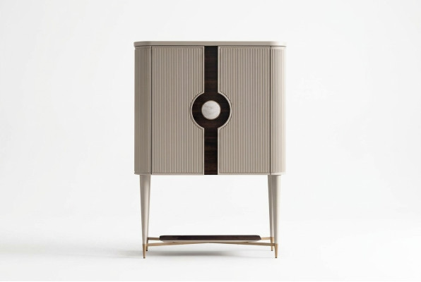 Bar cabinet, cabinet, wooden cabinet, wood bar, beige, drinks, design, bottles.