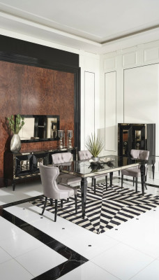 Large dining area dining set dining room dining table chairs 10-piece black wood