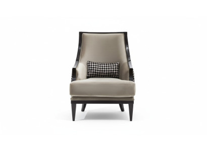Armchair Wingback Chair Single-Seater Fabric Gray Living Room Classic