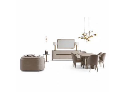 Dining room set corner dining area dining table chairs set 9 pieces beige dining group
