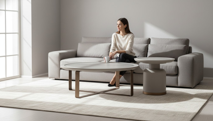 Complete coffee table side table beige sofa table metal living room
