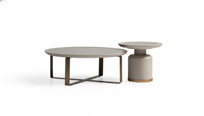 Complete coffee table side table beige sofa table metal living room