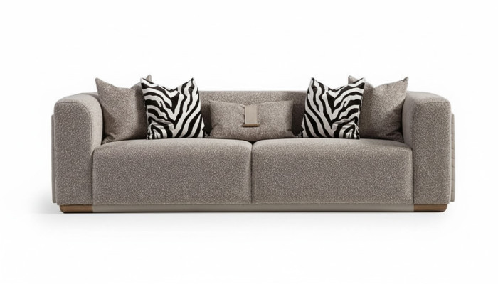 Four-seater sofa, 4-seater fabric sofa, upholstered sofa, gray, modern sofas, new
