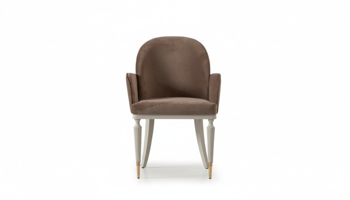 Dining chair kitchen chair chair with armrests brown upholstery modern