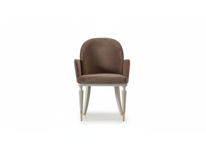Dining chair kitchen chair chair with armrests brown upholstery modern
