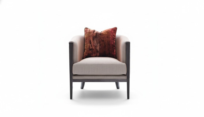 Armchair Wingback Chair Fabric Gray Seat Cocktail Chair Recliner Design