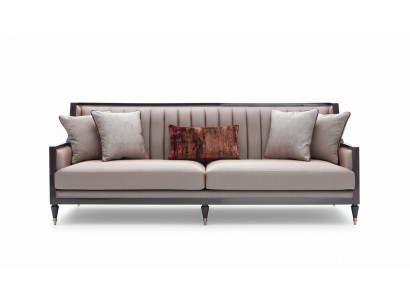 Four-seater sofa 4-seat fabric sofa upholstered sofa gray classic design