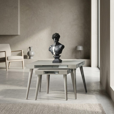 Group of Side Tables 2-piece Coffee Tables Sofa Tables Silver Living Room