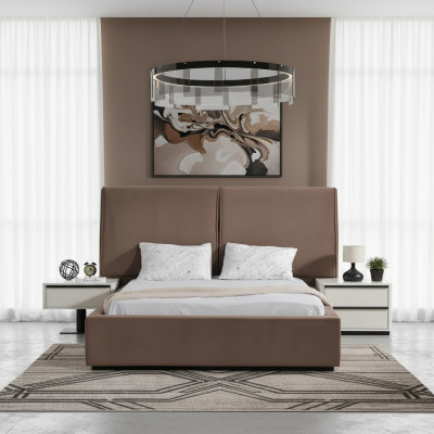 Bedroom furniture, bedroom set, double bed, bed, bedside tables, 3-piece, beige