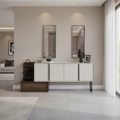 Cabinet sideboard with mirror sideboard group modern chest of drawers white