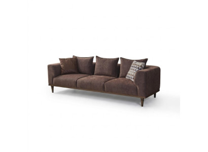 Four-seater sofa, 4-seater couch, brown fabric sofa, upholstered sofa, modern