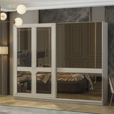 Wardrobe Wooden Wardrobe Bedroom Wardrobe Cabinet Mirror White