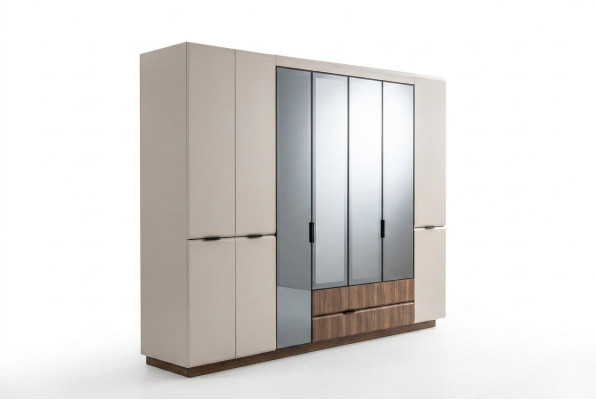 Wardrobe wooden wardrobe beige bedroom wardrobe closet modern