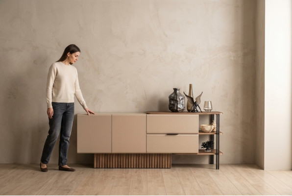 Sideboard Sideboard Wooden Cabinet Dresser Cabinet Wood Beige Modern