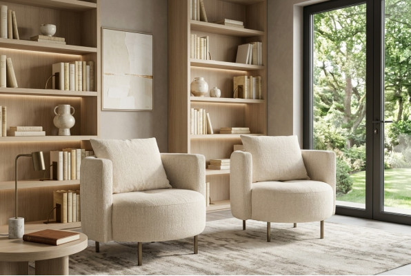 Beige textile armchair designer club chair cocktail chair upholstered furniture