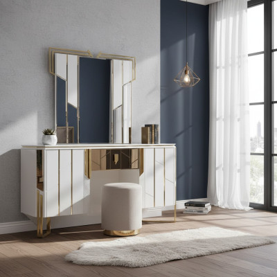 White dressing table mirror vanity table makeup console console table