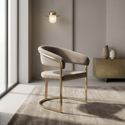 Complete dining room chairs chairs kitchen chairs 6-piece beige luxury gold
