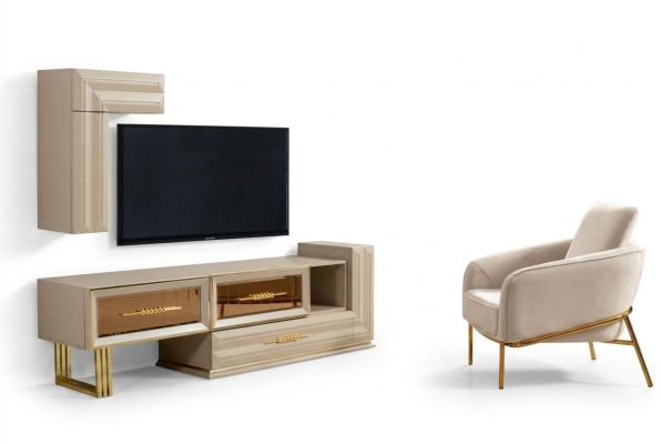 Wall unit RTV lowboard sideboard TV stand wall cabinet beige modern