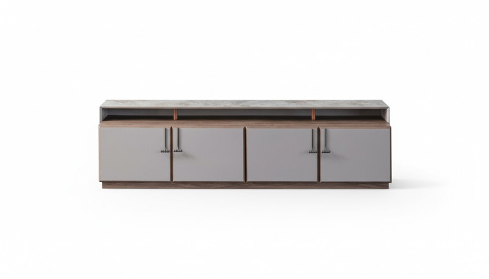 Sideboard TV Stand RTV Lowboard Gray Living Room Wood Table Cabinet
