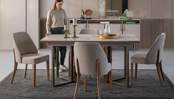 Dining room set dining table area dining corner dining table chairs wood gray 7-piece