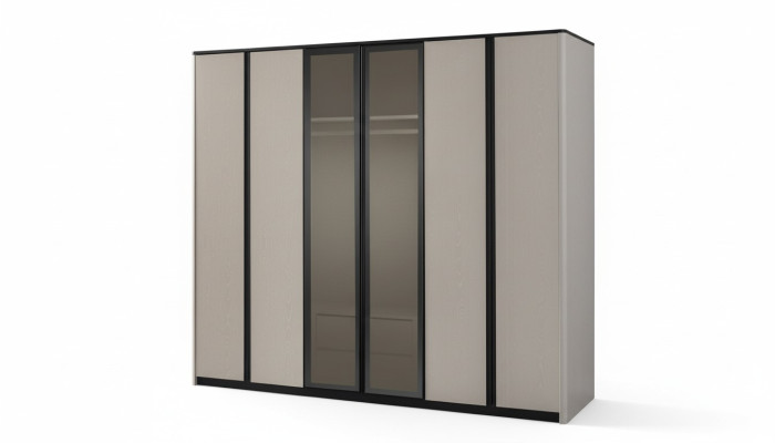 Wardrobe Closet Coat Closet Modern Wood Wardrobe Gray