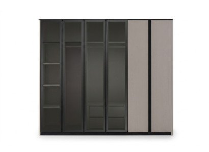 Wooden cabinet, wardrobe, closet, cloakroom cabinet, modern gray