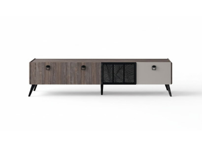 Sideboard Living Room TV Stand RTV Lowboard Cabinet Wood Gray Dresser