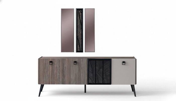 Sideboard with Mirror Group Wooden Cabinet Wardrobe Dining Room