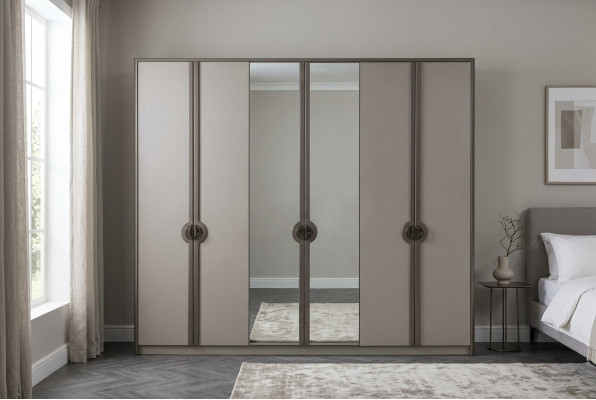 Wardrobe closet cabinet modern wooden cabinet gray