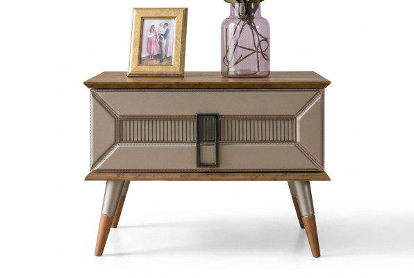 Complete Nightstands Night Cabinets Night Dressers Wood 2-piece Gray