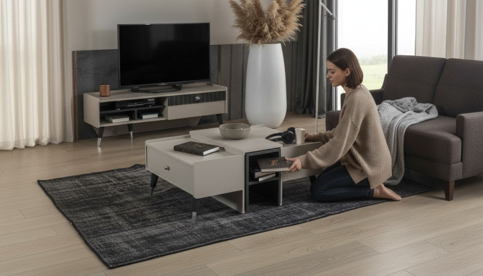 White coffee table modern sofa table wood coffee table living room furniture