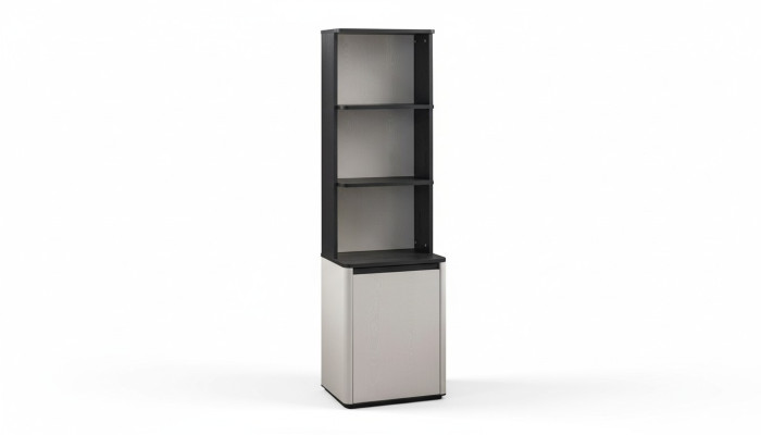 White-black bookcase designer bookshelf children's standing shelf