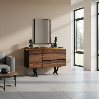 Exclusive dressing table mirror wood cosmetic table brown luxury console