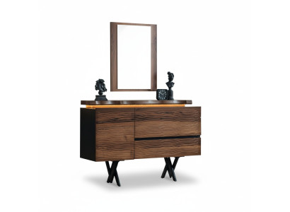 Exclusive dressing table mirror wood cosmetic table brown luxury console
