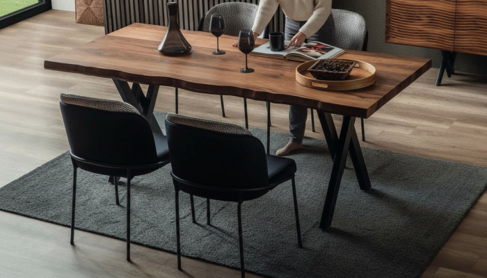 Brown wooden dining table robust dining tables wooden tables luxury furniture