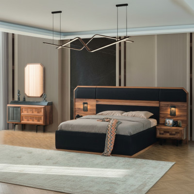 Unique bedroom furniture bed frame luxury bedside tables console