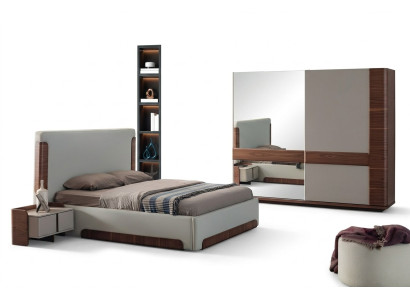 Graceful bedroom furniture luxury upholstered bed designer wardrobe