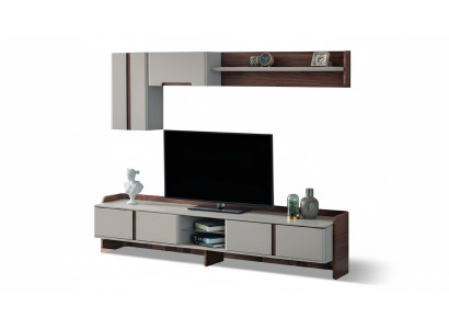 White living room wall unit luxurious furniture RTV lowboard shelves sideboard