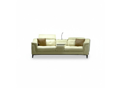 Beige two-seater designer sofa 2-seater living room luxurious seating furniture
