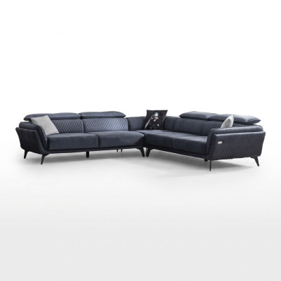 Robust Gray Fabric Sofa Designer L-Shaped Sofa Living Room Upholstered Couch