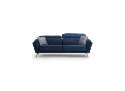 Blue textile sofa modern living room three-seater luxury 3-seater couch