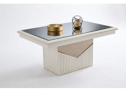 Luxury coffee table coffee table side table wooden beige table